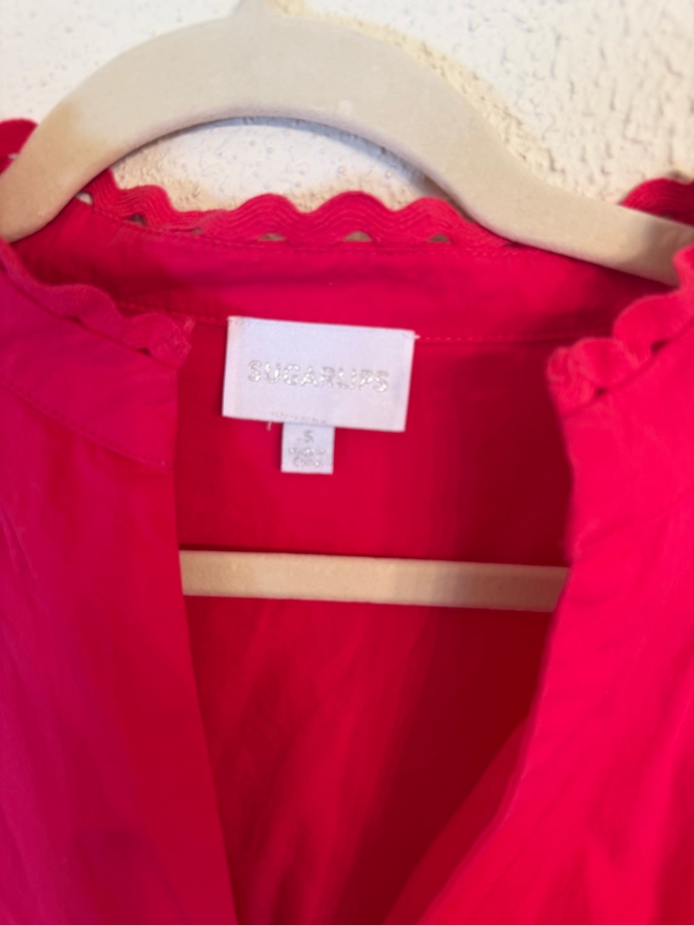 Sugarlips Vibrant Pink Eyelet-Trim Midi Dress Camden Poplin Midi Dress - Picture 8 of 9